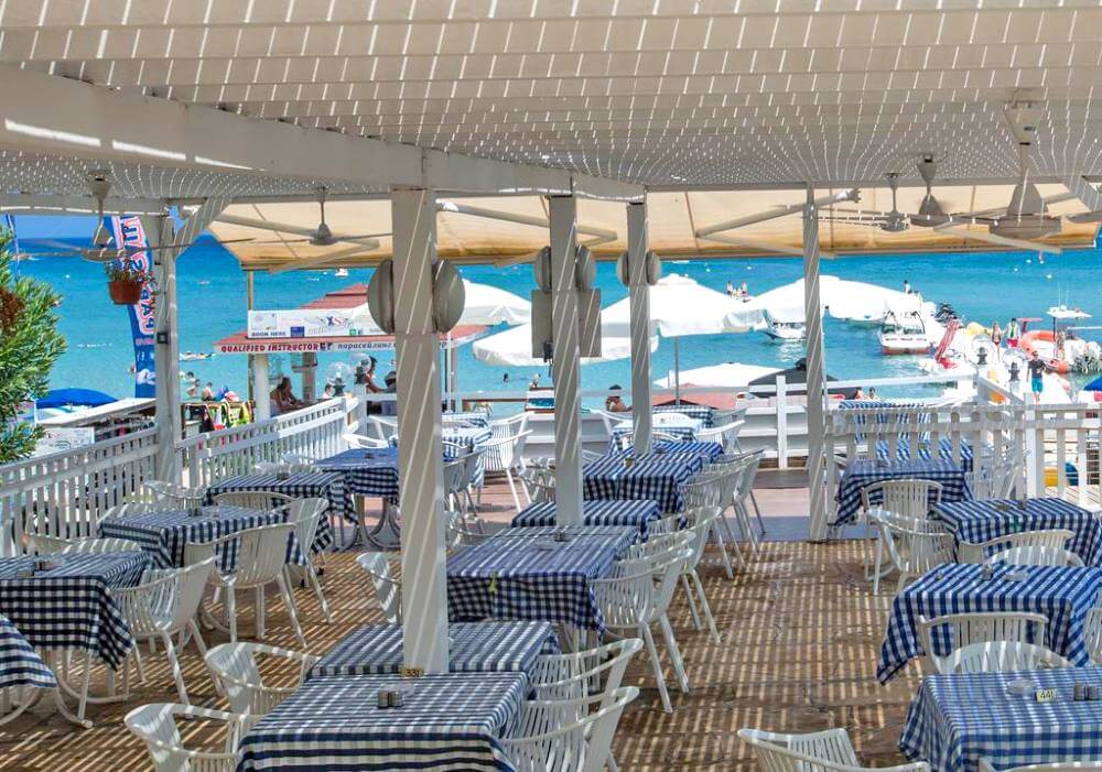 iliada beach protaras outdoor dining