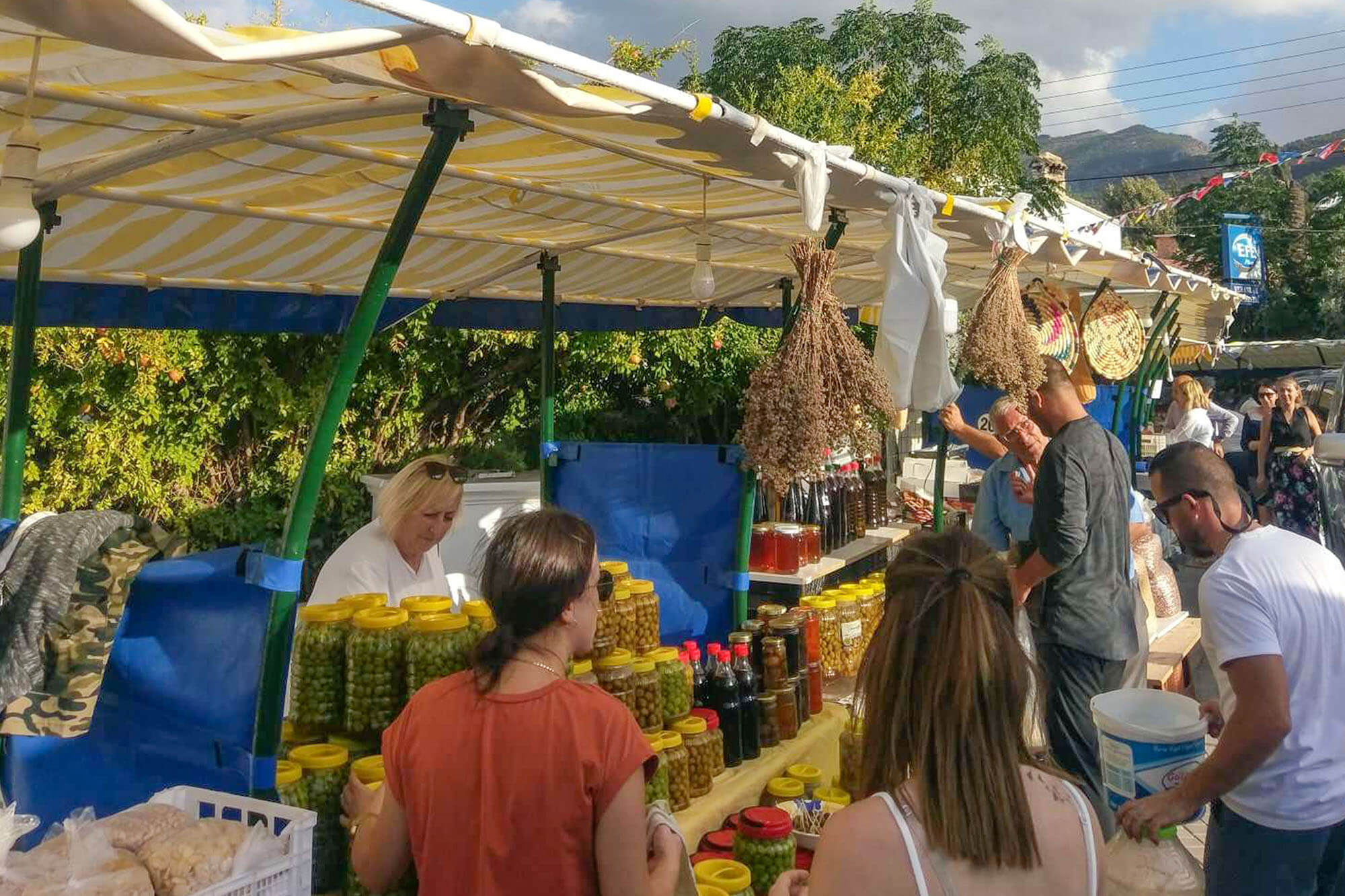 Locals selling olives at the Olive Festival