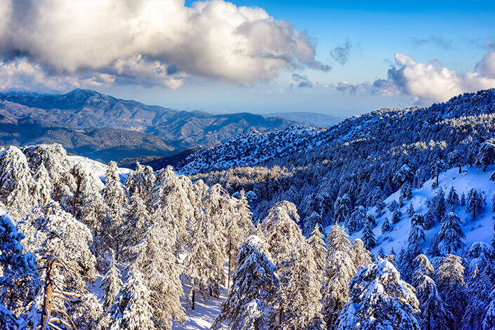 Snow Capped Mountains in Cyprus