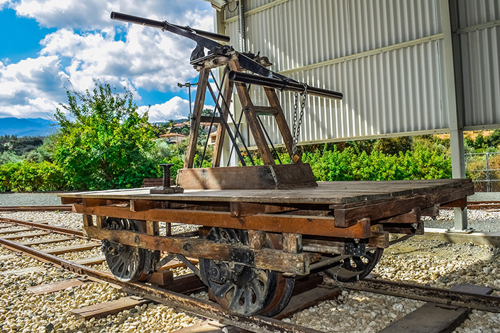 An Old Handpush Wagon on Display at The Cyprus Railway Museum