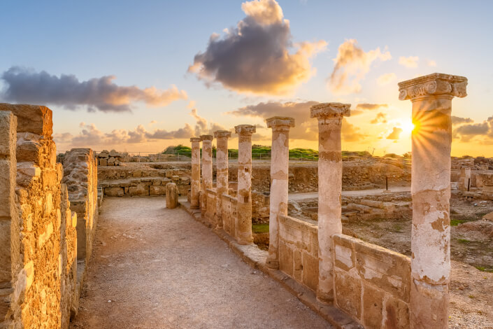 Antique Roman Columns, Kato Paphos Archaeological Park