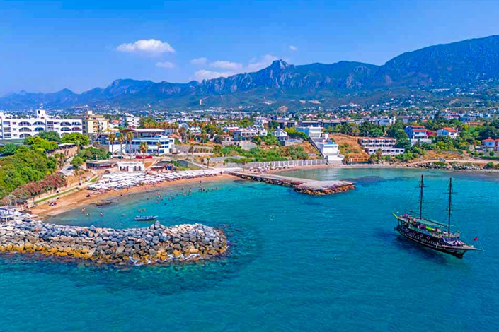 Kervansaray Beach in Kyrenia, North Cyprus