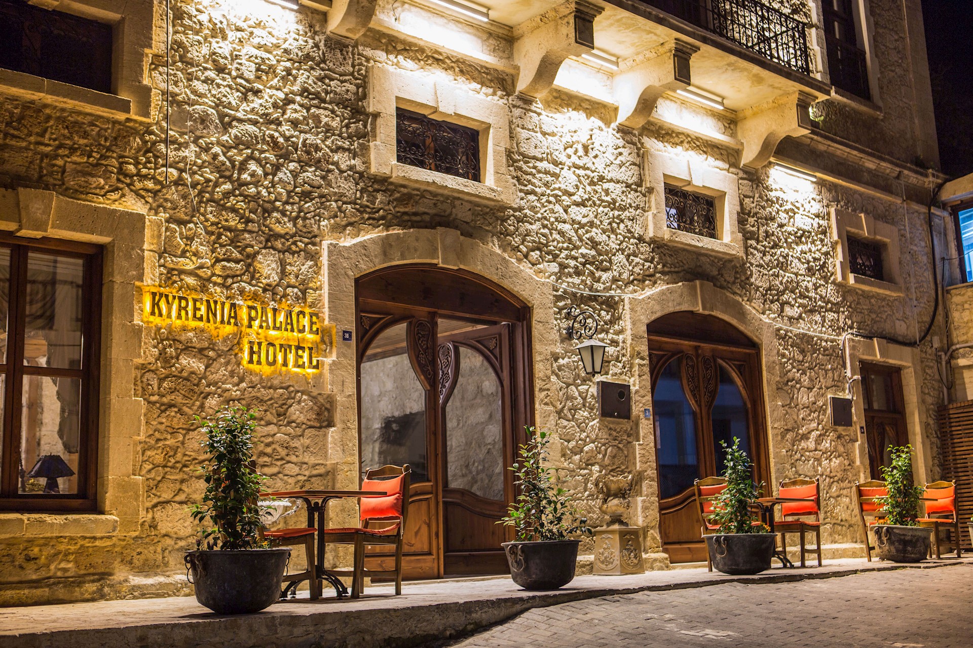 kyrenia palace hotel entrance evening