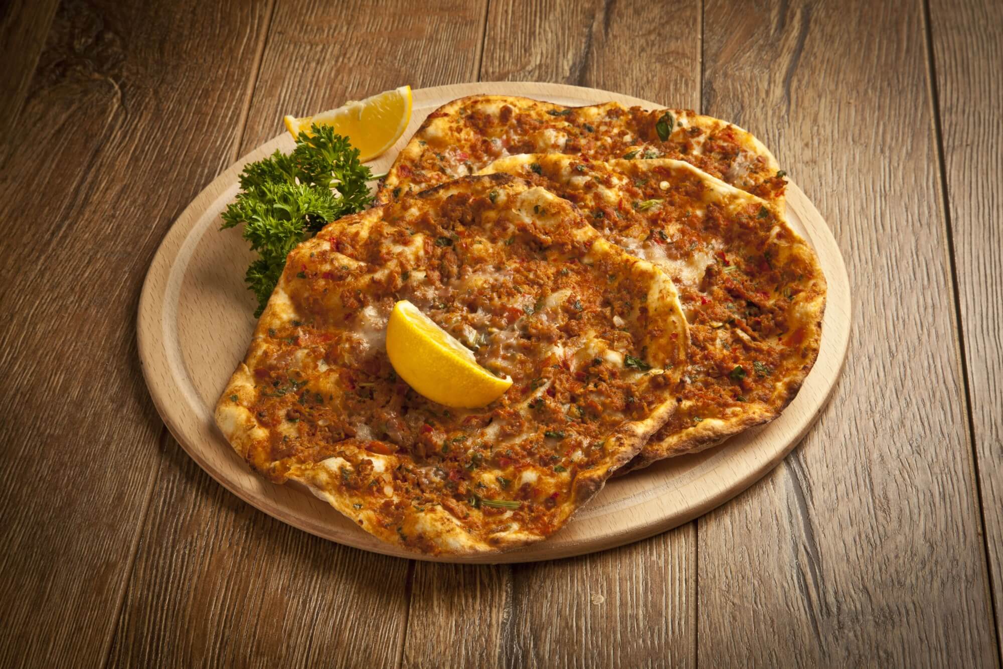 Lahmacun also known as Turkish pizza