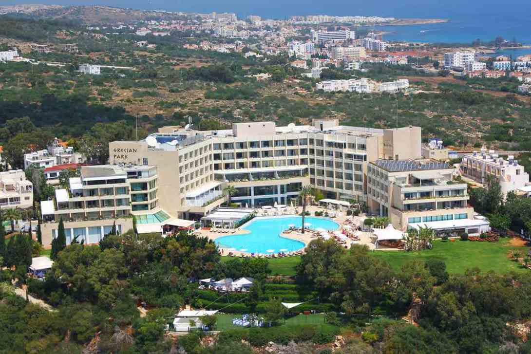 grecian hotel park aerial view