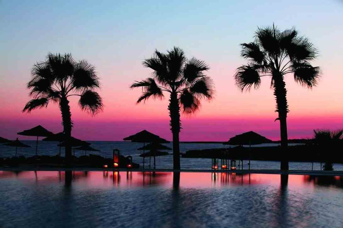 adams beach hotel sunset