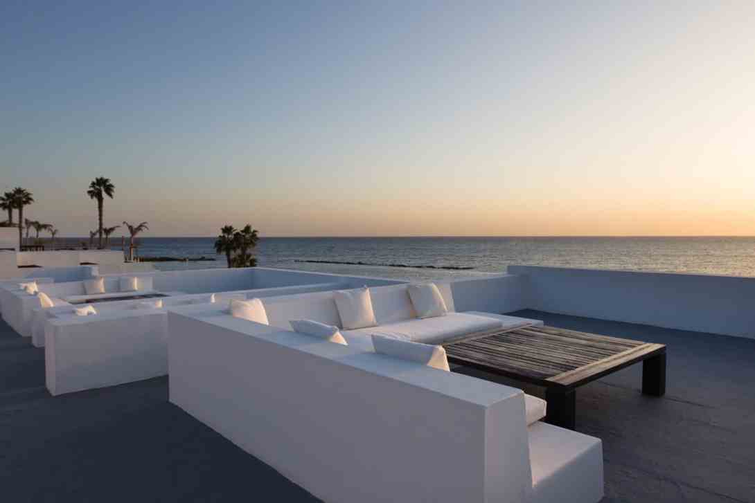 almyra hotel terrace with sea view