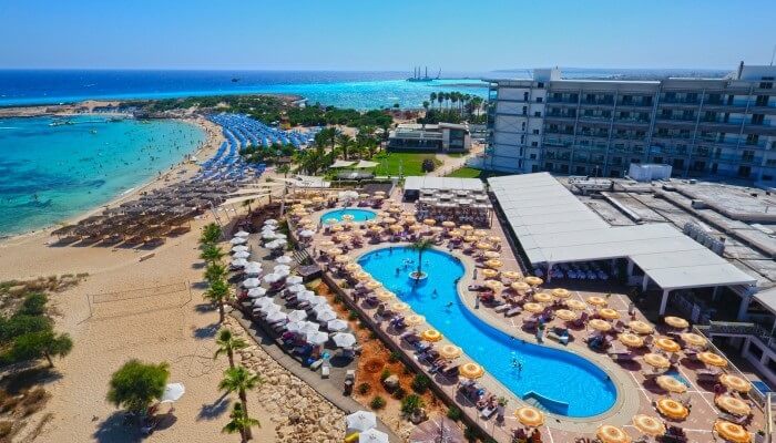 asterias hotel pools and sea views