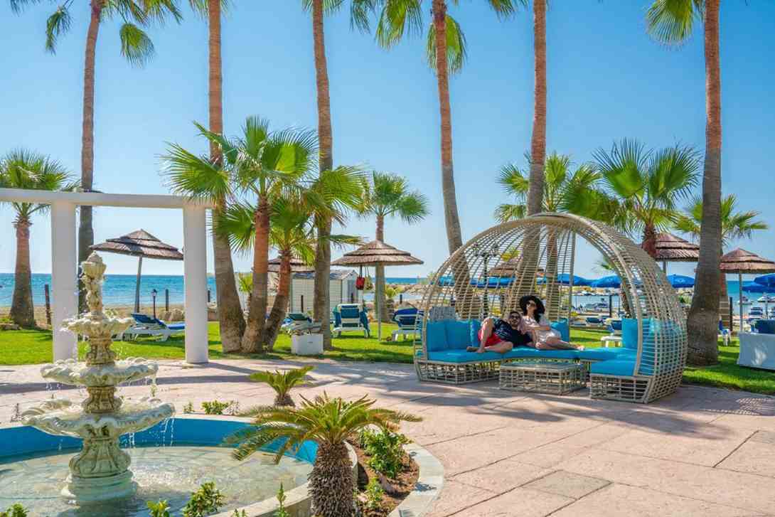 lordos beach hotel area palm trees